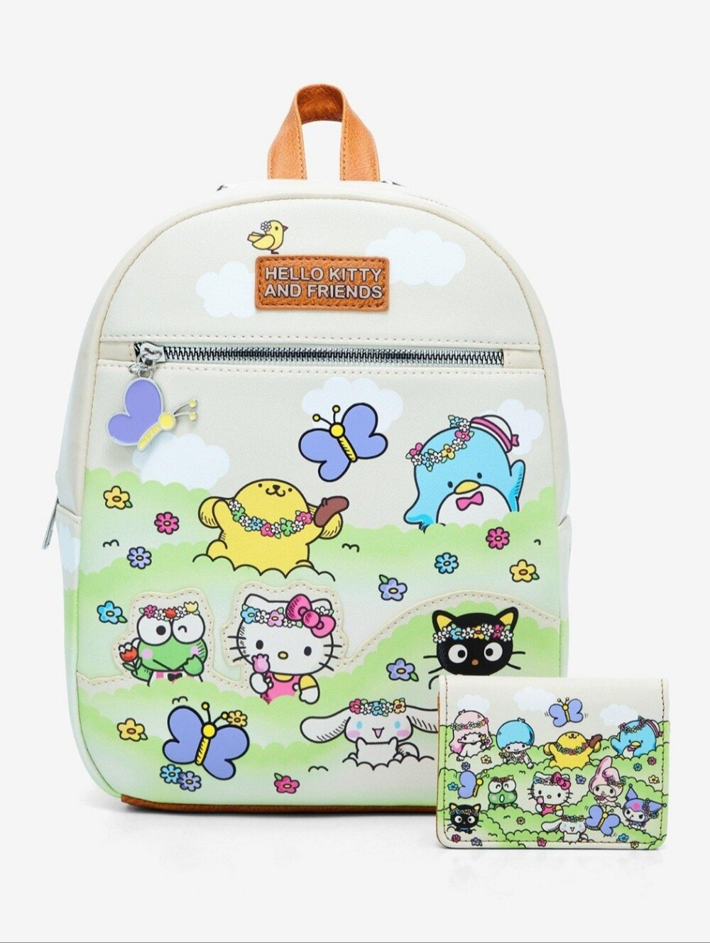 Hello Kitty and Friends Mini Backpack and Card Holder in Cream and Green